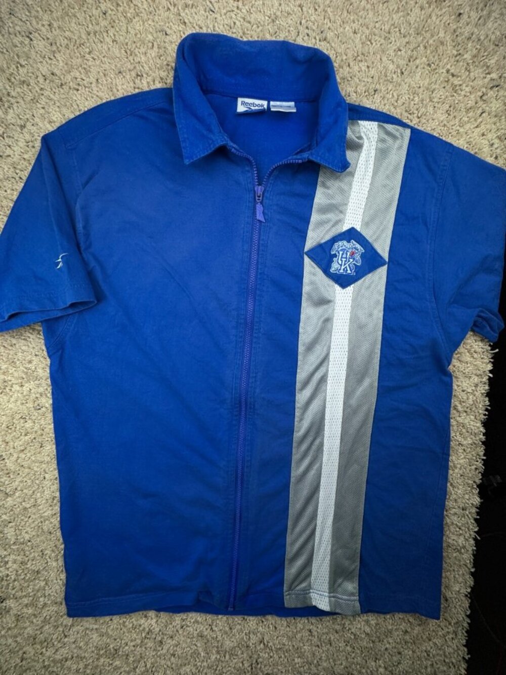Reebok Kentucky Wildcats Full Zip Jacket Men’s Size Large Blue Short Sleeve Zip